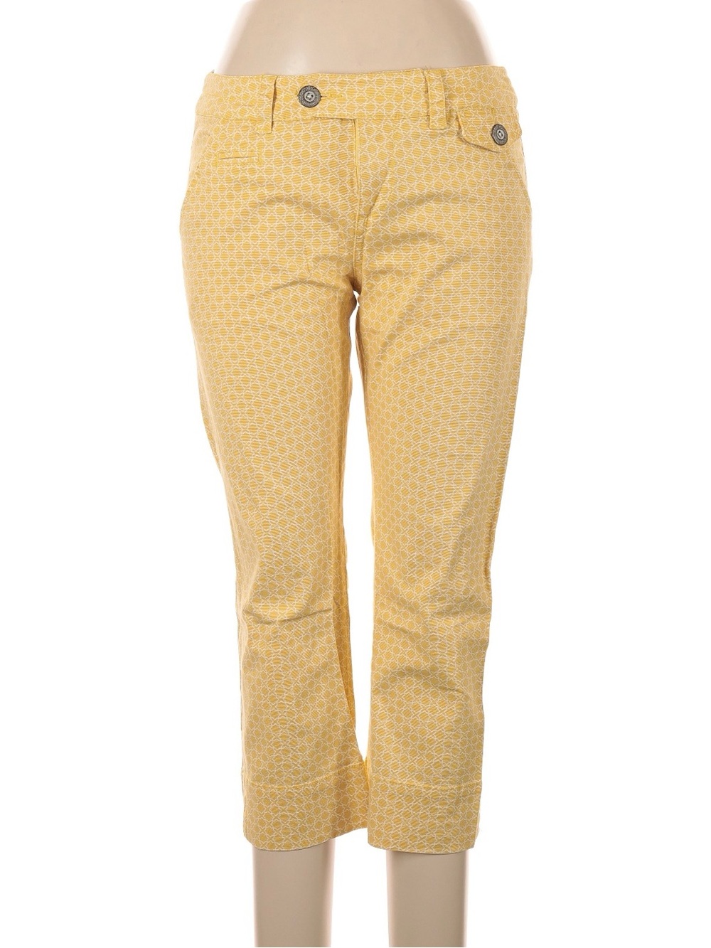 Urban Outfitters Yellow Patterned Cropped Jeans